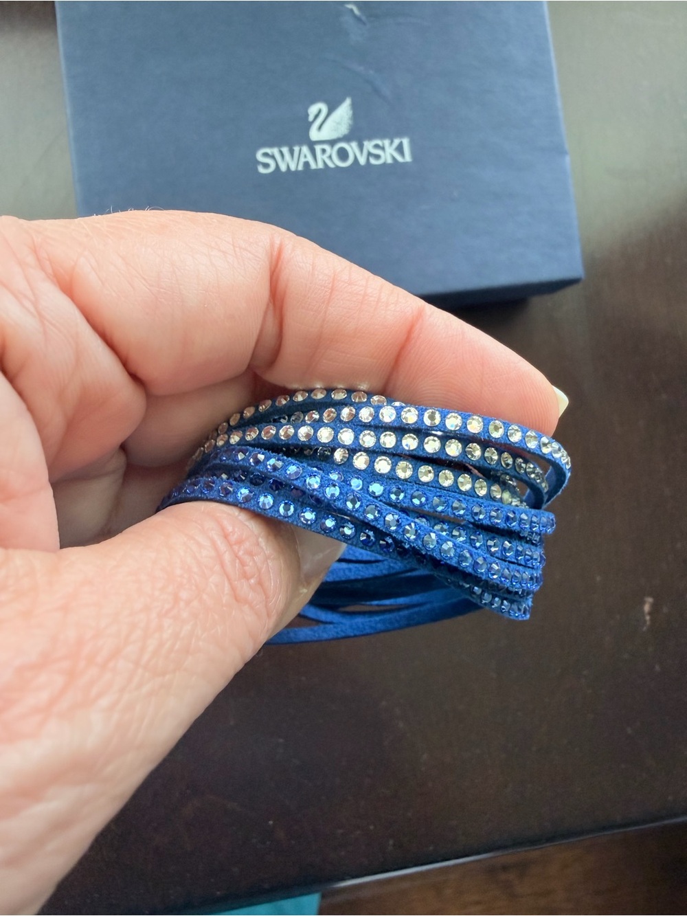 Swarovski Blue Crystal Wrap Bracelet - Picture 3 of 11